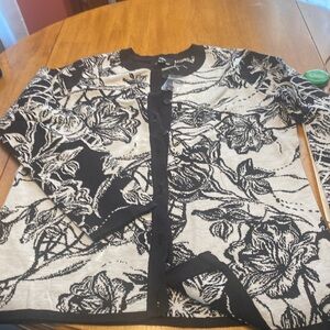 Dennis Basso Black and White Sweater